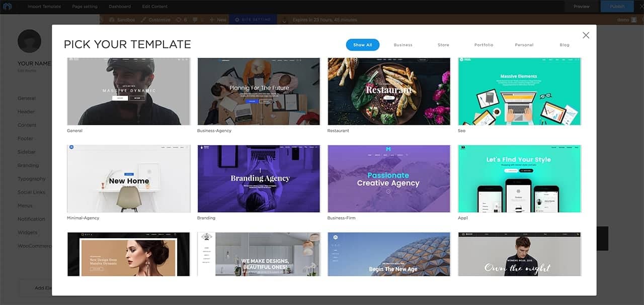 Massive Dynamic Demo Templates