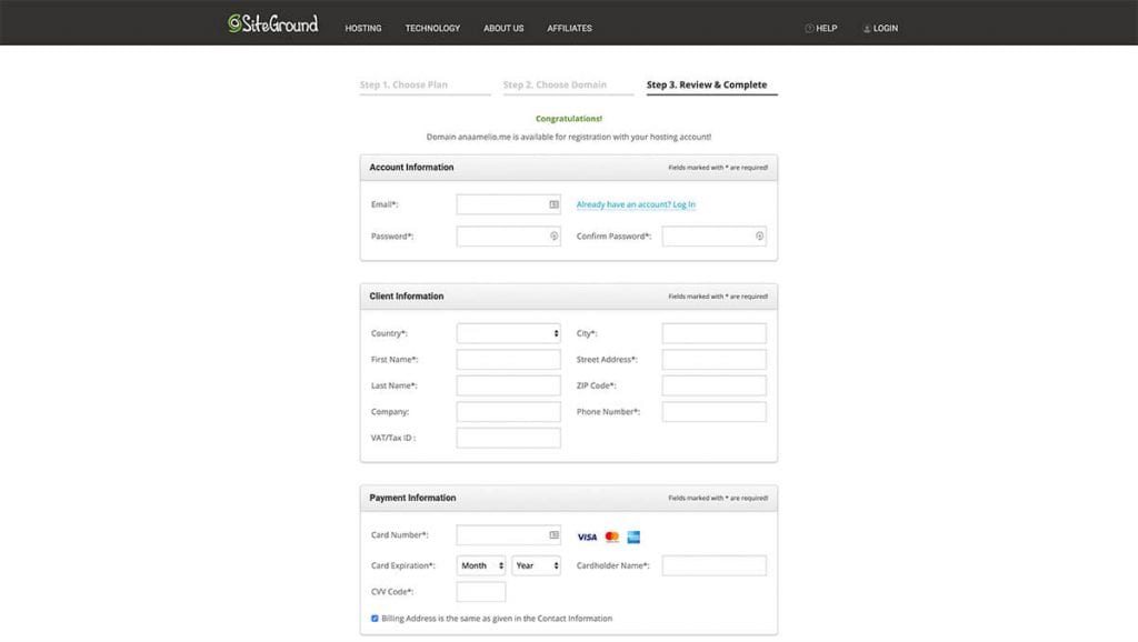 siteground sign up