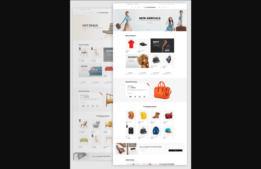 Divi Ecommerce demo
