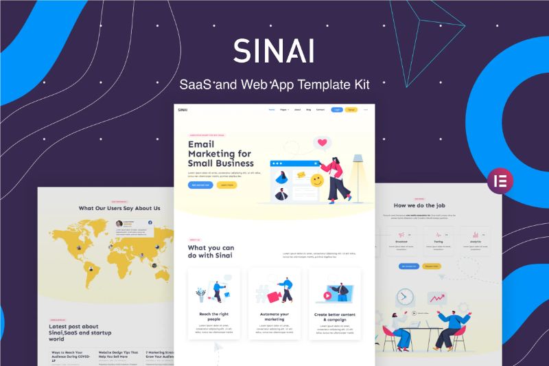 Sinai - SaaS and Web App Elementor Template Kit