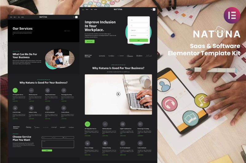 Natuna - Saas Software Elementor Template Kit