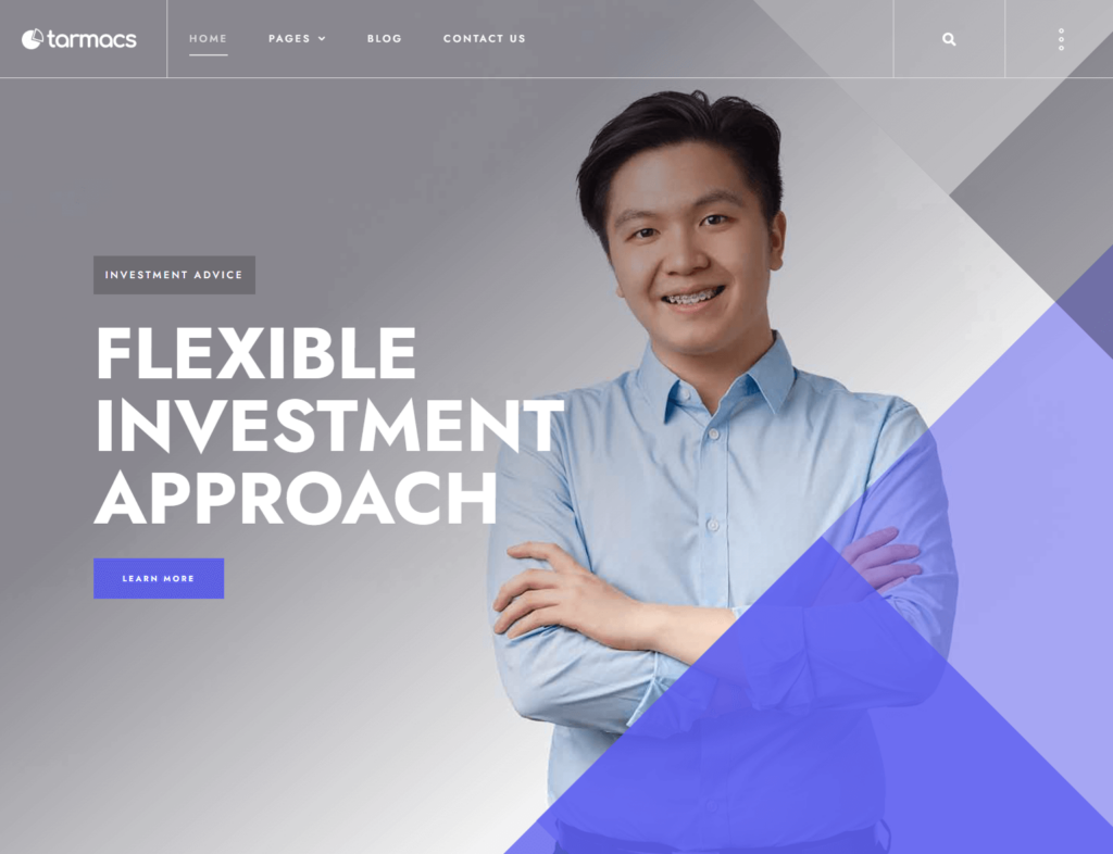 Homepage of Tarmacs Elementor template kit