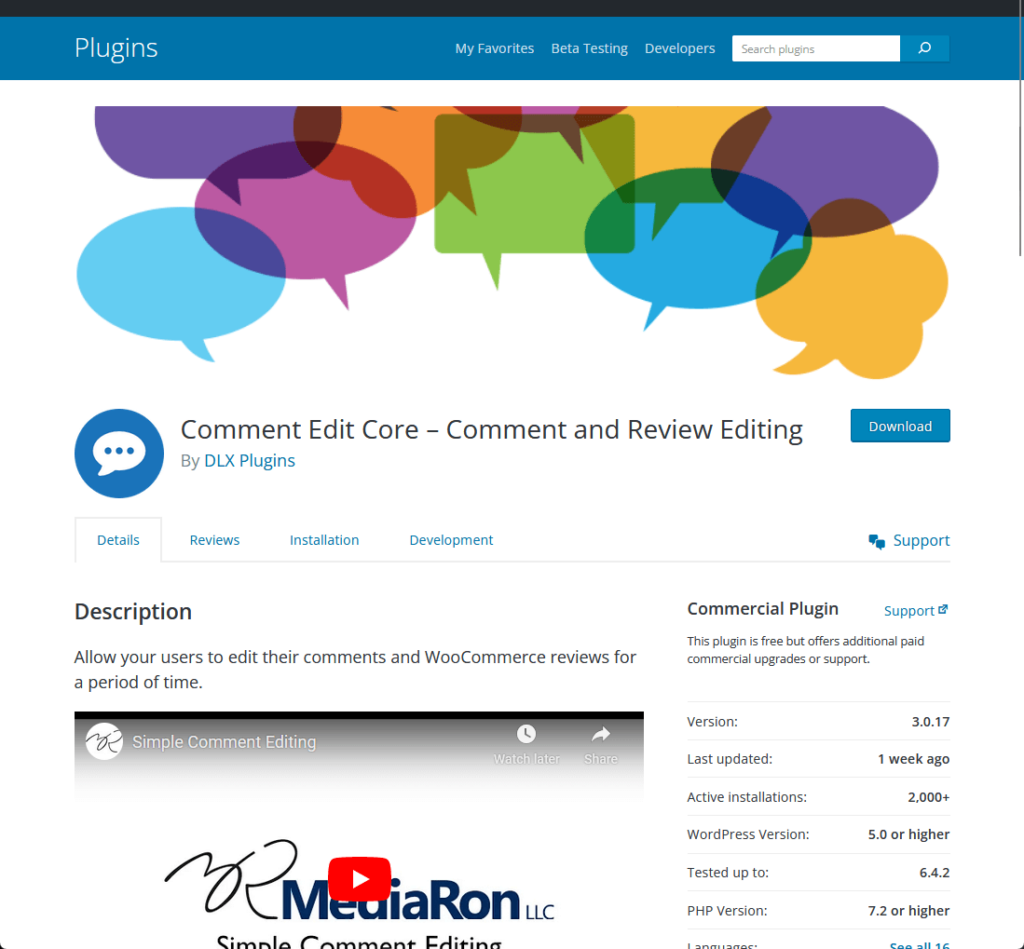 Comment Edit Core – Comment and Review Editing
