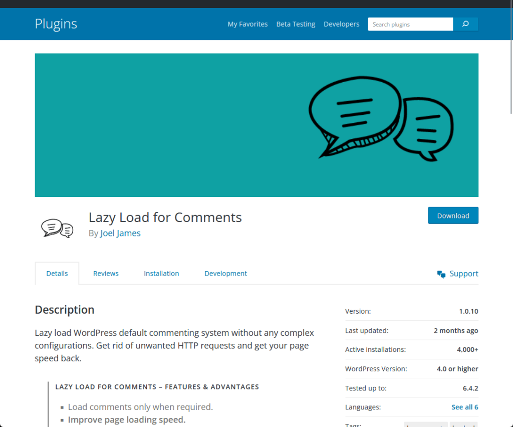 Lazy Load for Comments By Joel James