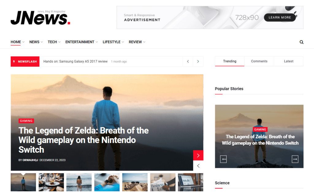 Current website look