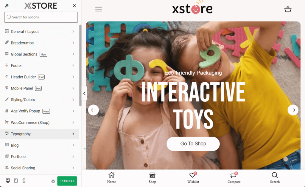 Theme options